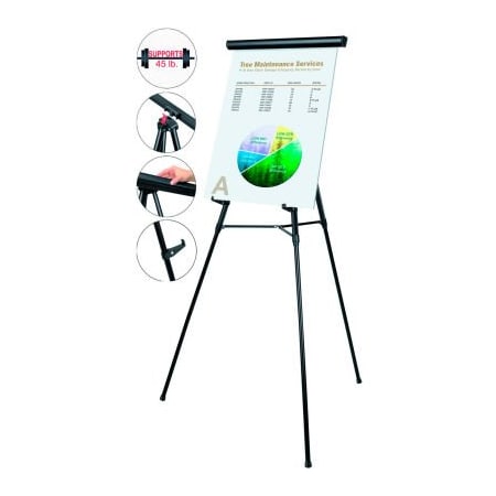 Bi-Silque MasterVision 3-Leg Heavy-Duty Telescoping Display Easel, Black FLX05101MV
